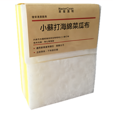 Master Clean 潔屋選物 小蘇打海綿菜瓜布 適用於廚房食物器皿、鍋盤去汙, 4入, 1組