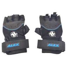 ALEX SPORTS 握把手套, 黑藍色, 1雙