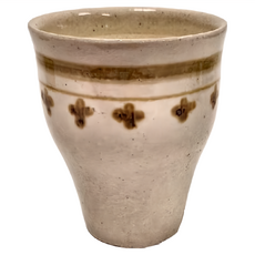 MEISTER HAND 陶杯 直徑8.3cm 高10cm 日本產, 小花白, 1個