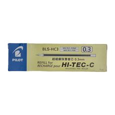 PILOT 百樂 鋼珠筆芯0.3 BLS-HC3 12支 超細鋼珠筆替芯 HI-TEC-C, 藍色