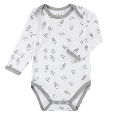 baa baa sheepz 抱抱羊 小星星羊長袖包屁衣, 95%竹纖維, 18~24個月, 白色