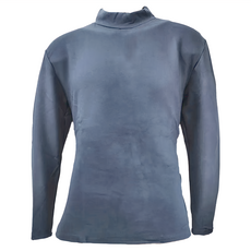 男半高領輕磨毛上衣, M, 深藍色