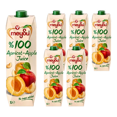 meySu 美愫 100%杏桃蘋果汁, 1L, 6瓶