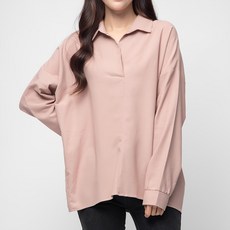 CARET 女款寬鬆無扣襯衫, 均碼, 粉色