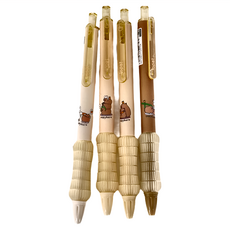 lopet 樂派 Capybara卡皮八啦自動鉛筆套裝 黑色 金屬筆頭 舒適好握筆套, 0.5mm, 4支