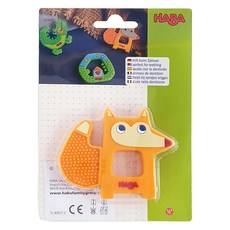 HABA 寶寶抓握固齒玩具 - 矽膠材質 適用年齡：6個月以上, 可愛小狐, 1個