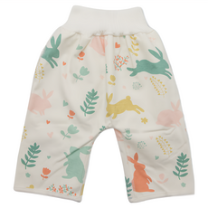 OhBabyLying 寶寶高腰防水隔尿褲 L號 - 七彩萌兔, L