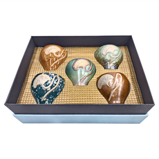 古緣居 窯變粗陶 蓮生吉祥 浮雕工藝五行杯 Set 5, 陶瓷材質, 容量約130ml, 五入, 彩色, 1組