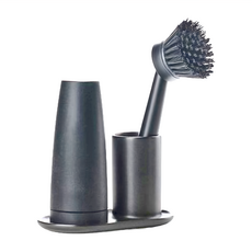 ZONE DENMARK 餐具清潔二件組 附陶瓷收納座, 岩黑, 1組