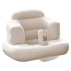 NATURE LOVE MERE 嬰兒充氣沙發 素面幼兒座椅 2in1氣泵, 米色