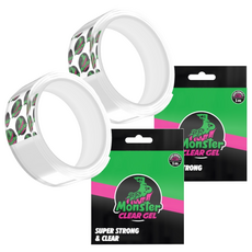 MONSTER HOOK 高黏度多功能矽膠雙面膠帶, 可隱藏延長線, 2mm厚度, 撕除時乾淨無痕, 透明, 2捲