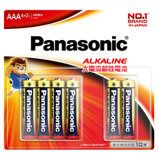 Panasonic 國際牌 大電流鹼性電池 4號, 6顆, 1組