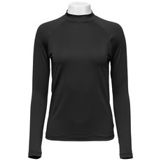 CARET 女款涼感小立領長袖上衣，快乾，防紫外線, S, 黑色