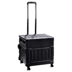 快樂小島 摺疊手推車 50L 萬向輪設計，可摺疊收納，鋁合金拉桿，購物搬運省力助手, yn8813-黑, 1入