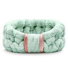 AHOYE 玫瑰金扣束洗臉髮帶 綠色 柔軟親膚材質 洗臉、敷面膜、化妝皆適用, 1個