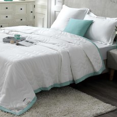 A-nice 雅妮詩 夏日涼被 夏被芯/四季被胎 經典雙色包邊款, 湖水綠, 1件