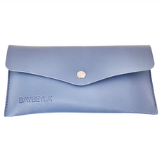 BAYBEYLA 木柄套刷12件組 0.07mm巴斯夫纖維毛 附12孔麂皮刷具造型收納包, 煙燻藍, 1組