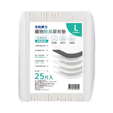 毛乾爽 寵物除臭尿布墊 25片 L號 活性碳添加 強力瞬吸 鎖住水分 加強除臭, 60*90cm, 1包