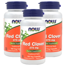 now 健而婷 紅花苜蓿植物膠囊食品 375mg 增加元氣 調節生理機能, 100顆, 3罐
