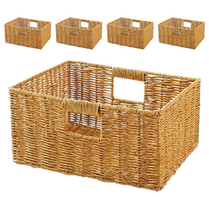 comet Home 仿藤編收納籃, 方形, 5個