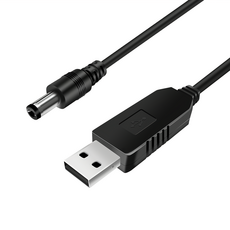 Neon 台灣霓虹 USB升壓線 轉DC5.5x2.1mm 9V 1A 黑色 純銅線芯外層PVC包裹, 1m, 1個