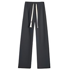 加絨燈芯絨抽繩素色寬褲 XL 灰色 柔軟舒適 寬鬆版型