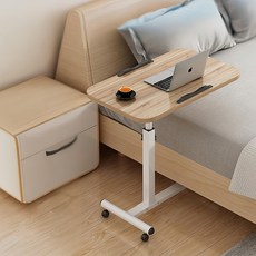 FANCY LIFE 移動式升降邊桌 T02單檯面, 古橡木色