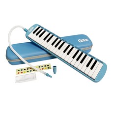 OPPA 奧福樂器 口風琴37鍵 附防撞外殼 + 長短吹管 + 鍵盤貼紙 + 擦拭布 FUN-37 國小適用, 1組, 藍色