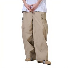 KZM OUTDOOR j20 工裝寬褲 XL 寬鬆舒適 多口袋設計, 卡其