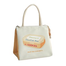 Mega 美式可愛印花加厚鋁箔保溫袋, 飯盒款, 24 x 15 x 20cm, 1個