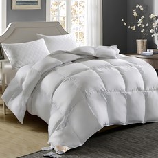 Betrise 貝翠絲 法國100%水鳥羽毛絨被 立體絎縫 全程MIT精製 超細纖維布 保暖輕柔透氣舒適, 白色