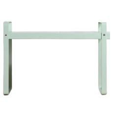 分層伸縮置物架，多用途廚櫃分層架，金屬烤漆，耐重約10公斤, 綠色, 1個