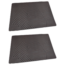 BonBon naturel 軟式珪藻土踏墊, 條紋幾何 黑色, 2個