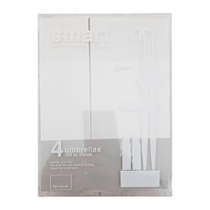 山崎 磁吸ABS分離式傘架，可收納長傘4根、折疊傘4根, 上支架:18.8 × 5 × 5cm，下支架:18.8 × 5 × 8cm, 白色, 1個