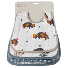 little unicorn 純棉經典圍兜 28 x 22cm 0~3歲, 原野漫步, 3個, 1組