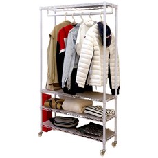 Steel Tycoon 鋼鐵力士 四層單桿吊衣組, 白色, 91 x 36 x 150cm