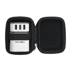 POLYWELL 寶利威爾 硬殼旅充收納包 迷你 PW15-T65-0569, 黑色, 1個