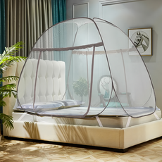 雲朵邊蒙古包, 網紗, 滾輪, 高彈力鋼絲支架, 190 x 100cm, 淺灰無底