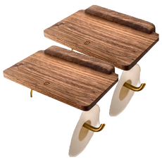 德利生活 創意實木多功能紙巾架, 胡桃木色, 2個