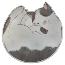 德德小品集 滑鼠墊 250 x 250mm 黑白貓咪造型, 黑色 + 白色, 1個