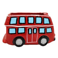 PetBest 陶瓷英倫手繪雙層巴士, 紅色 + 藍色, 1個
