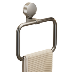 HOUDER 太空鋁毛巾環 方形, 1個, 槍灰