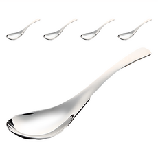 304不銹鋼福臨湯匙 孩童適用 無字, 單件, 5支, 銀色