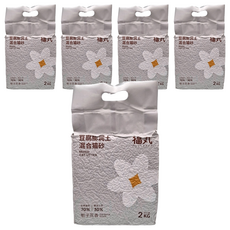 FUKUMARU 福丸 豆腐膨潤土混合貓砂 2kg 5袋, 梔子花