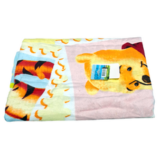 LIFE 來福牌 迪士尼 Disney 歡樂維尼三人組海灘巾 76*152CM 100%棉 台灣製造, 藍色, 1條