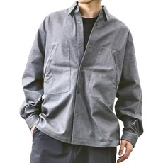 BOHRHOO Early Spring Denim LS Shirt 單寧長袖襯衫, L, 灰