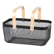 Cotton Field 棉花田傢飾 丹麥鐵藝收納籃, 黑色, 1個