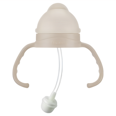 Simba 小獅王辛巴 蘊蜜寬口防漏滑蓋把手吸管組 6個月以上, 杏茶色, 1組