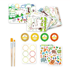 haku yoka 水彩膏套組 森林動物 金色 + 黃色 + 綠色 + 紅色, 0.5kg, 4種