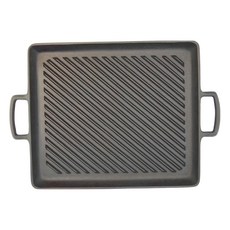 IWACHU 岩鑄 23014 方形有條紋烤盤 明火及IH爐皆適用, 28cm, 1個